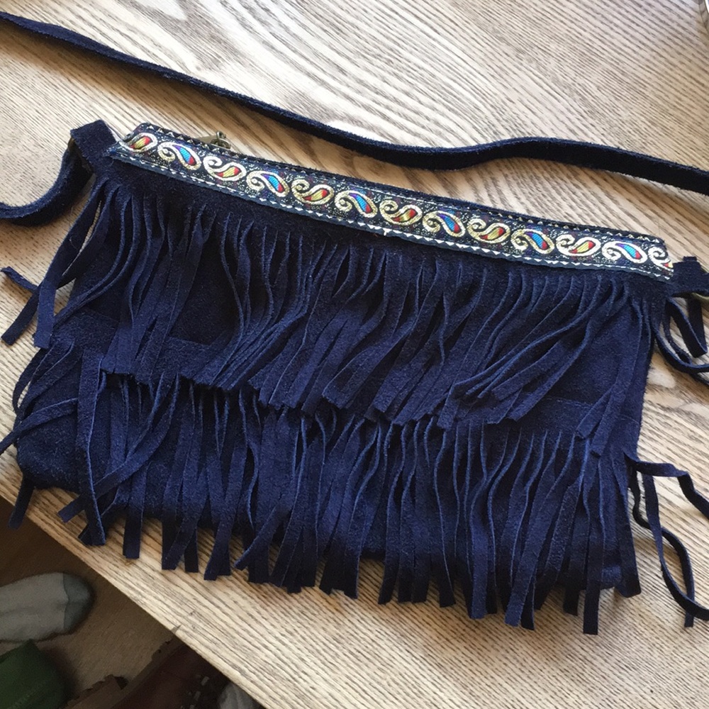 ❌SOLD❌ Boho suede fringe crossbody purse bag